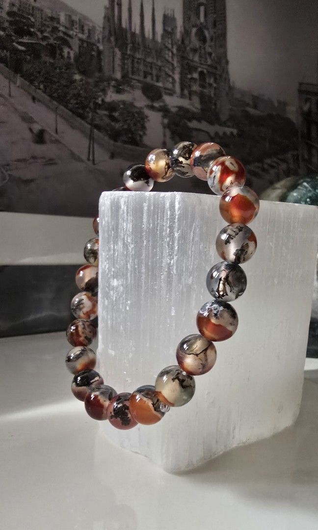 Carnelian and Moss Agate Bracelet (Category: Bracelets) located in Taguig. Submitted by c_rivera (Listing ID 1442813980, Image 3). Description: comes with certificate. rare, top quality jelly like. beautiful piece. 8mm bead size 15cm wrist size Carnelian: Ignites passion, boosts self-confidence, and stimulates action. It is associated with the Sacral Chakra. Moss Agate: Fosters spiritual growth, emotional stability, and a deep connection to natur