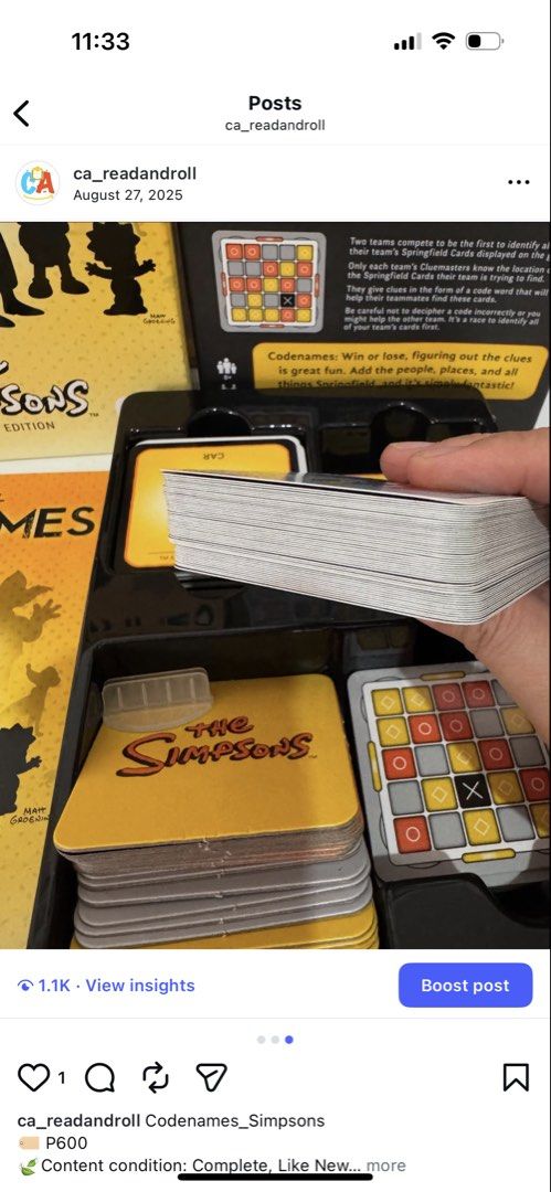 Codenames: The Simpsons Family Edition Board Game (Category: Board Games & Puzzles) located in Imus. Submitted by ca_readandroll (Listing ID 1442911035, Image 3). Description: - Codenames: The Simpsons Family Edition board game -box with minimal flaws - Perfect for family game nights.