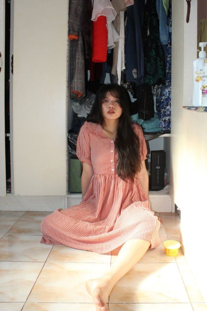 Cottagecore // Gingham Puff Sleeve Midi Dress (Category: Dresses) located in Mapandan. Submitted by olibski (Listing ID 1442830566, Image 1). Description: The dress is in my hometown, will send more pics once I get home - Adorable red and white gingham pattern - Features cute puff sleeves - Convenient button-up front - Flattering midi length with a flowy skirt - Ideal for casual outings, picnics, and everyday wear - Effortless to style and comfor