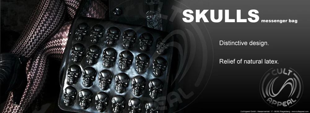Cult Appeal Skull messenger bag (Category: Sling Bags) located in Makati City. Submitted by cathedrals (Listing ID 1442796990, Image 3). Description: COMES WITH TAGS / This is limited to a few cult appeal was a niche german fashion brand founded by designers björn ernst and marius jungmann. they specialized in high-detail, handmade latex accessories, specifically backpacks and messenger bags with a gothic, cyber, and industrial aesthetic. the br