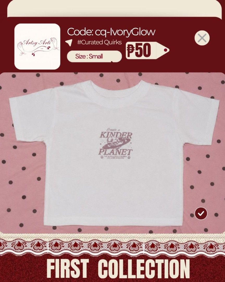 Curated Quirk's First Collection (Category: Shirts) located in San Luis. Submitted by curated_quirks (Listing ID 1442826930, Image 2). Description: 50 pesos EACH ☆ Mining Mechanics ☆ • ITEM CODE of the piece you want to mine. • Sure miner gets the item..