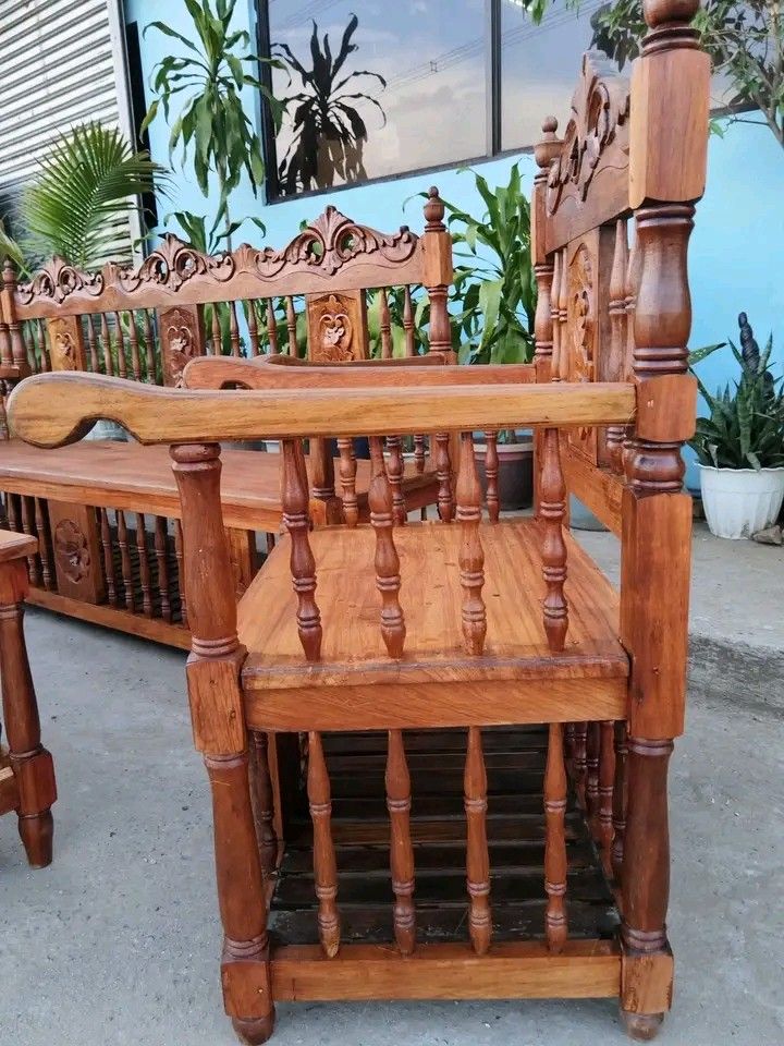 Gallinera sala set narra restored like a new (Category: Sofas) located in Manila. Submitted by carmelites36250 (Listing ID 1442749844, Image 3). Description: Gallinera Sala Set made of solid Narra Wood. Restored and ready to use Price-24,450✔✔✔ Offers:Pick up Qcshop/ Delivery 🚛✔🚛 Pm me:☎☎☎☎ Size 4 Seater L70 x W23 x SH17 x H40 Single Seater L24 x W23 x SH17 x H40 Center Table L29 x W17 x H19 Side Table L18 x L17 x H19 all in inches.