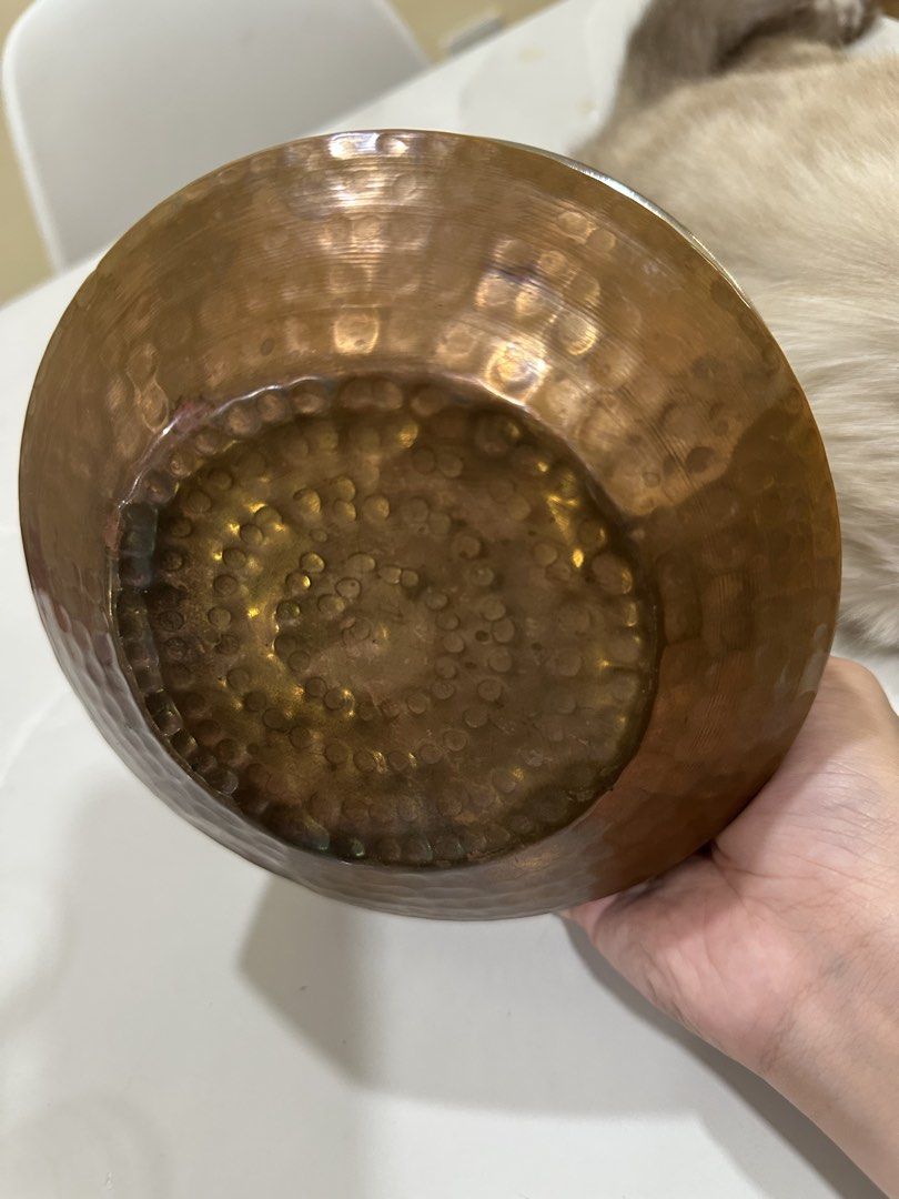 Hammered Copper and Stainless Steel (Category: Other Kitchenware & Tableware) located in Manila. Submitted by tenshiii185 (Listing ID 1442820842, Image 3). Description: Chic hammered copper with stainless steel interior. *Has old tape residue, can be removed*.