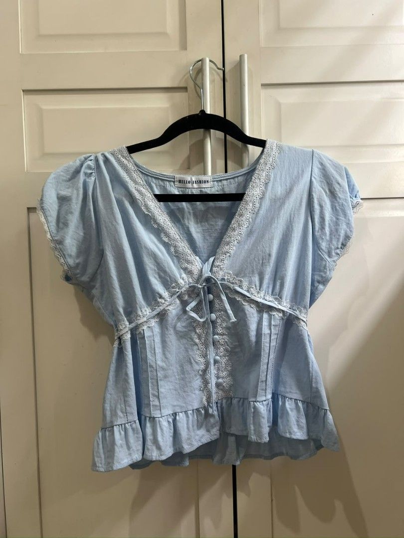 HELLO FASHI0N Dainty Top (Category: Blouses) located in Bulacan. Submitted by availableunlesssold (Listing ID 1442796546, Image 2). Description: Length 18 inches Bust up to 33 inches Washed but unused. Rust color shown for when worn reference only. PLEASE READ! Location & Shipping * Based in Bulacan * Shipping via J&T Express or LBC * Shipping fee will be shouldered by the buyer Pick-up Option * Available in BGC between 10:00 AM and 12:00 NN ever