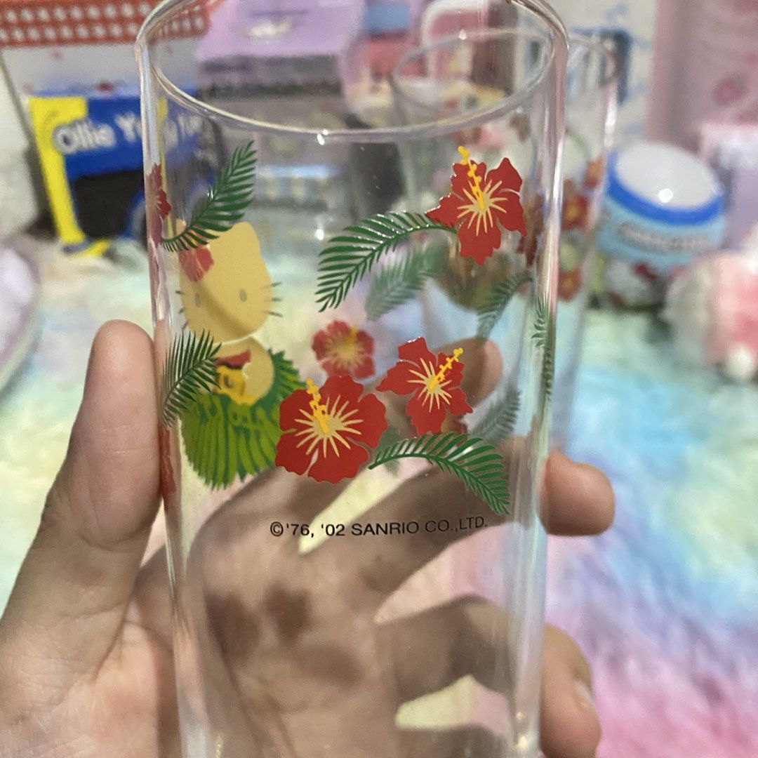 Hello Kitty Tan Glass Cup from Japan (Category: Other Kitchenware & Tableware) located in Bulacan. Submitted by cute.finds.ph (Listing ID 1442753699, Image 2). Description: —₱150 each.