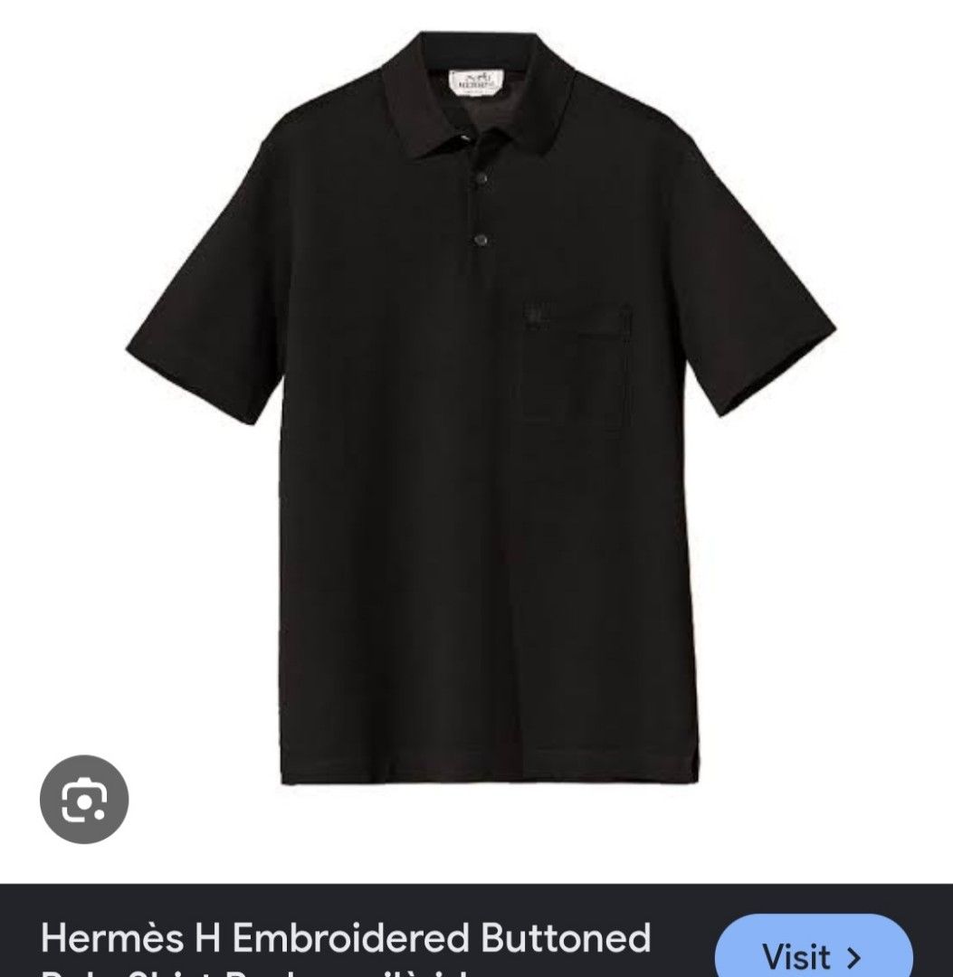 Hermes H Embroidered Buttoned Polo Shirt Black (Category: Luxury Apparel) located in Manila. Submitted by PrinceDani.Clothing (Listing ID 1442815401, Image 2). Description: hermes black polo shirt medium 21.5in width 27.5in length excellent condition .