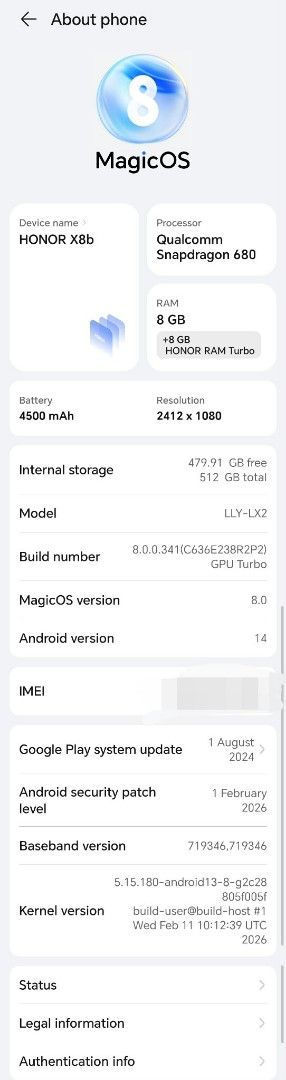 HONOX X8b (Category: Android Others) located in Manila. Submitted by jserenity007478 (Listing ID 1442732709, Image 1). Description: 📱For Sale: Honor X8b | 512GB - Glamorous Green ✨ Reason for selling: Extra phone Specs: - Color: Glamorous Green - unique, shiny gradient - Storage: 512GB + 8Gb(+8GB RAM Turbo) - OS: Android 14 + MagicOS 8.0 - smooth & updated - Display: 6.7" AMOLED FHD+ 1080x2412, 90Hz sobrang linaw + smooth scroll - Camera: 108MP 