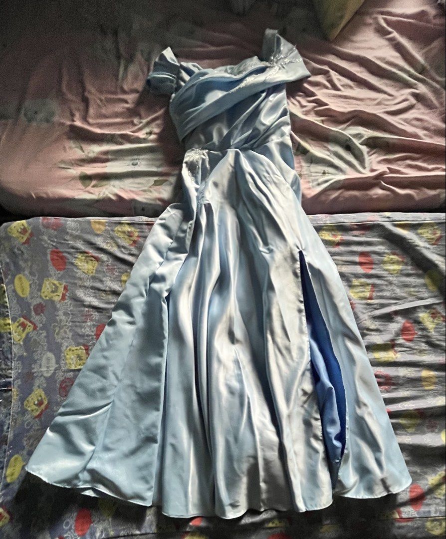 Light Blue Off-Shoulder Prom Dress (Category: Dresses) located in Calamba. Submitted by moonie8488 (Listing ID 1442879494, Image 3). Description: RFS: decluttering - used once for prom - price open for negotiation .