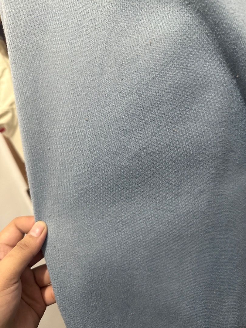 Light Blue Oversized Hoodie with Front Pocket (Category: Hoodies) located in Santa Rosa. Submitted by bb.1anca (Listing ID 1442908787, Image 3). Description: - Comfy light blue hoodie - Oversized fit, perfect for lounging - Features a front pocket and drawstring hood - Shows some fabric pilling (refer to close-up photo) - Still has plenty of wear left - Versatile and easy to style with any outfit.