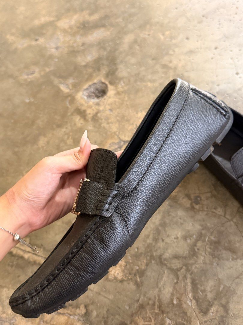 Louis Vuitton Monte Carlo Moccasins (Category: Sneakers & Footwear) located in Makati City. Submitted by nadsmkhl (Listing ID 1442822470, Image 3). Description: Made from black Taiga leather Barely used In very good condition Comes with dust bag.