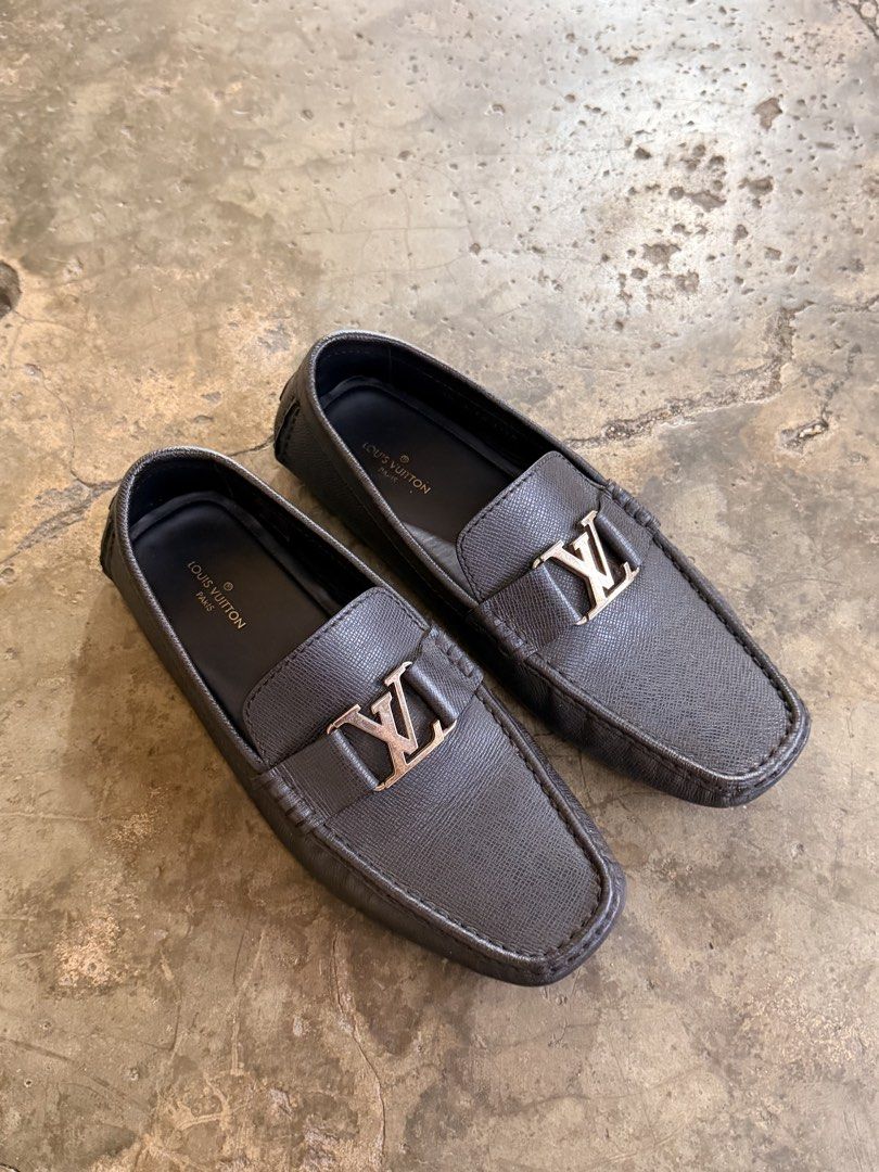 Louis Vuitton Monte Carlo Moccasins (Category: Sneakers & Footwear) located in Makati City. Submitted by nadsmkhl (Listing ID 1442822470, Image 2). Description: Made from black Taiga leather Barely used In very good condition Comes with dust bag.