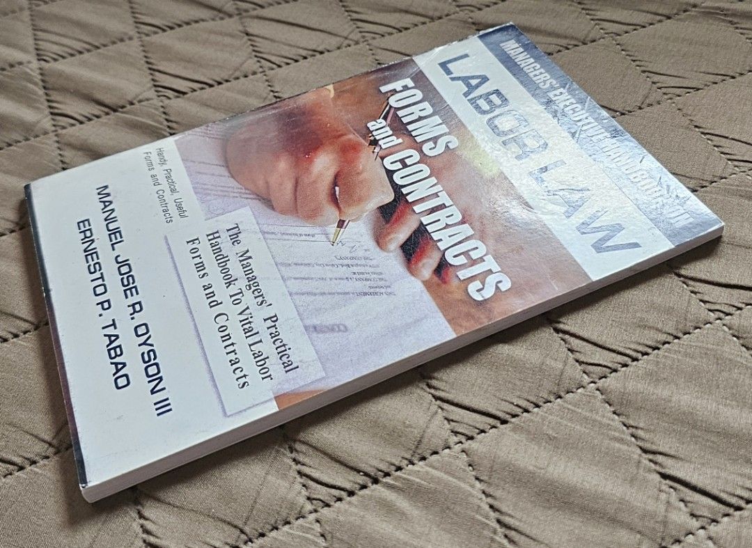 Managers' Executive Handbook on Labor Law Forms and Contracts (Category: Textbooks) located in Quezon City. Submitted by the_l1ttlej0ys (Listing ID 1442879670, Image 3). Description: preowned 🥳 reference book of sample legal forms and contracts in very good condition (no writings).