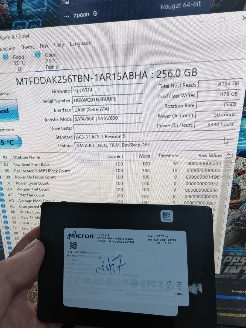 Micron 2.5inch 256GB SSD disk 7477171488518328320