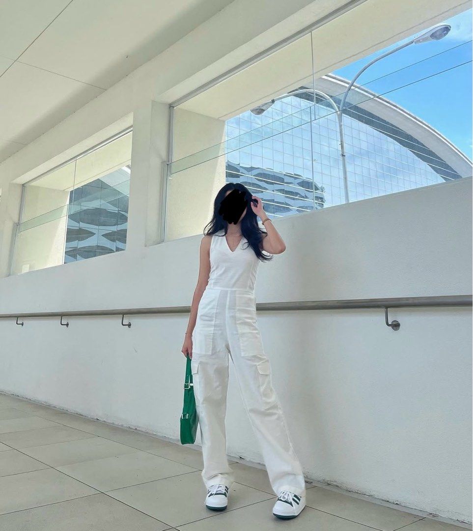Miu the label jumpsuit (Category: Jumpsuits) located in Quezon City. Submitted by decluttered_ (Listing ID 1442822607, Image 2). Description: white size small pm for actual photos photo ctto.
