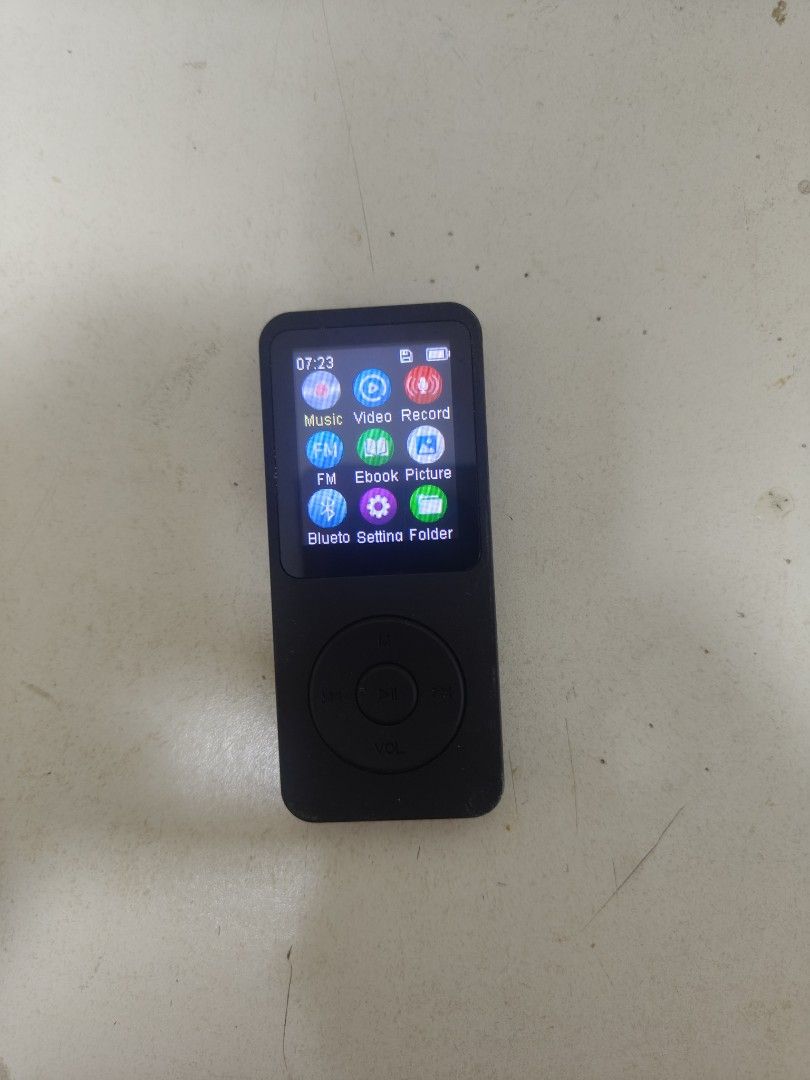 MP3 player with Bluetooth function (Category: Portable Music Players) located in Singapore. Submitted by longsf01 (Listing ID 1442831211, Image 2). Description: MP3 player seldom used. Bluetooth function included. can connect wirelessly to Bluetooth ear phone. SD card not provided. can used 16-32 GB SD card. condition almost new..