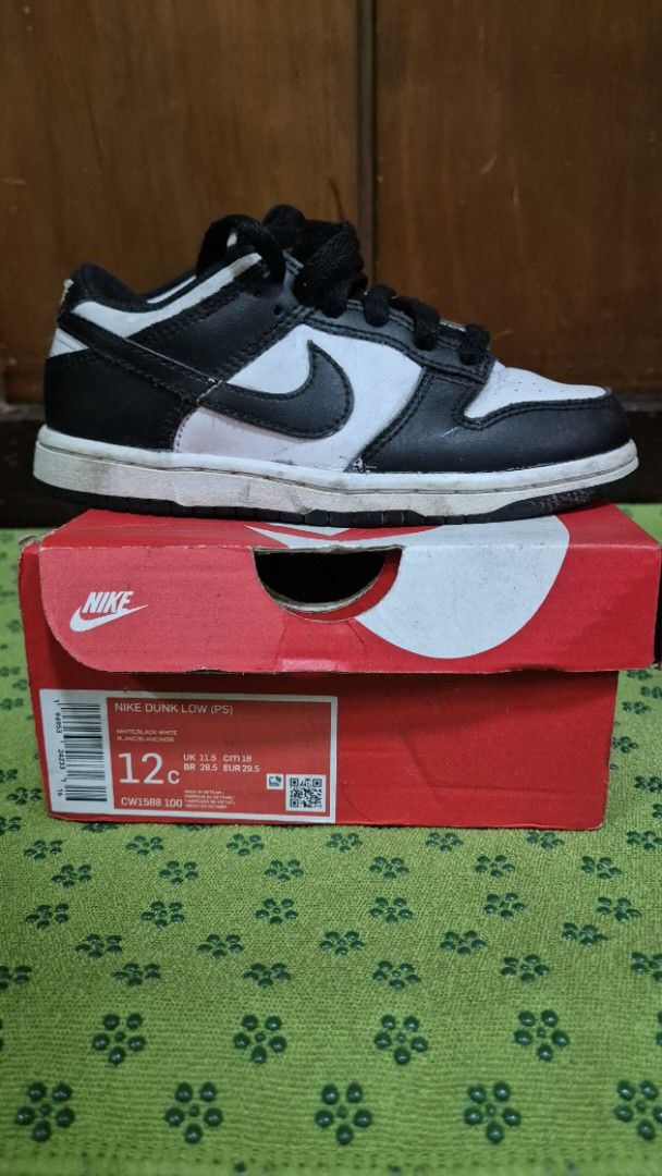 Nike Dunk Low (Category: Babies & Kids Fashion) located in Mandaluyong City. Submitted by marlamanundo1007 (Listing ID 1442752592, Image 1). Description: - Nike Dunk Low TD - Color: Black and White - Size: 12C (Toddler) - Includes original box .