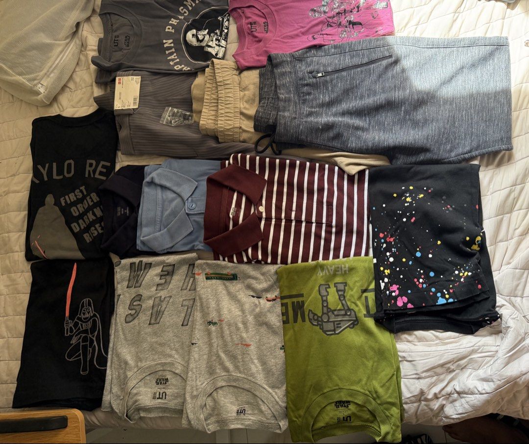OG Uniqlo Apparels (Category: Tshirts & Polo Shirts ) located in Makati City. Submitted by mayiegc (Listing ID 1442785726, Image 1). Description: shirts 100 polo shirts 150 bottoms 200.