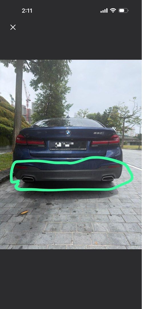 ORIGINAL BMW DIFFUSER (Category: Bodykits & Styling) located in Singapore. Submitted by socheapman (Listing ID 1442783282, Image 1). Description: Have a used original msport rear diffuser up for grab. Suitable for g30 only Tags: bmw body kit.