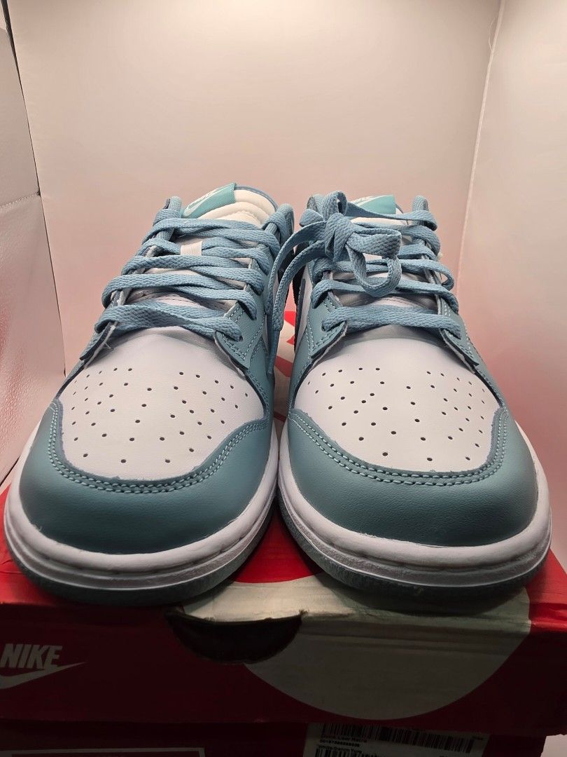 ORIGINAL BRAND NEW NIKE Dunk Low Retro (Category: Sneakers) located in Quezon City. Submitted by georgeivanrivera (Listing ID 1442755988, Image 2). Description: PRE-LOVED (with OG box) NIKE Dunk Low Retro WHITE/DENIM TURQ US 9 - Men's PHP 3,300 FREE Shipping Metro Manila area via Grab, Lalamove, etc. Payment thru GCash.