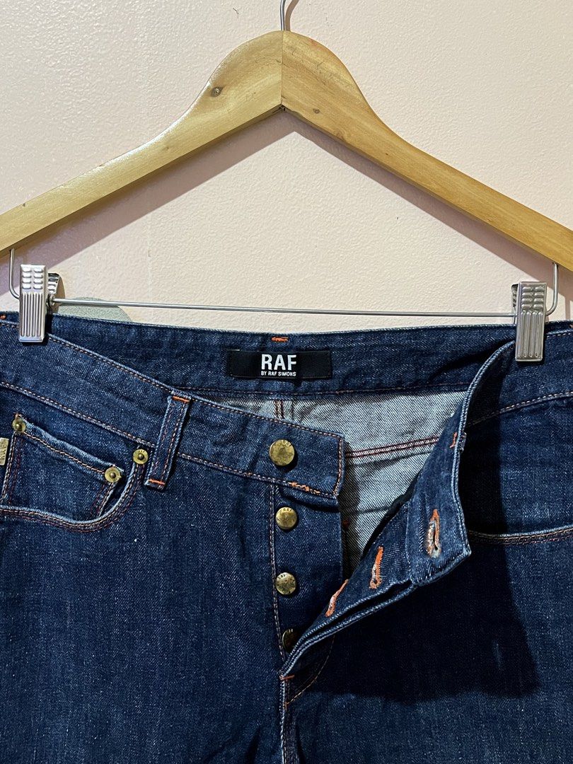 Raf By Raf Simons - Yellow Patent Back Pockets - Jeans (Category: Jeans) located in Agdangan. Submitted by excommunicado_ (Listing ID 1442831716, Image 3). Description: Raf By Raf Simons - Yellow Patent Back Pockets - Jeans Size 30 on tag Dimensions: Waistline - 30” Length - 43” Front rise - 9.5” Inseam - 32” Thigh - 10” Knee - 8” Leg opening - 6.5” Excellent condition No issue Note: Feel free to ask questions before purchasing.