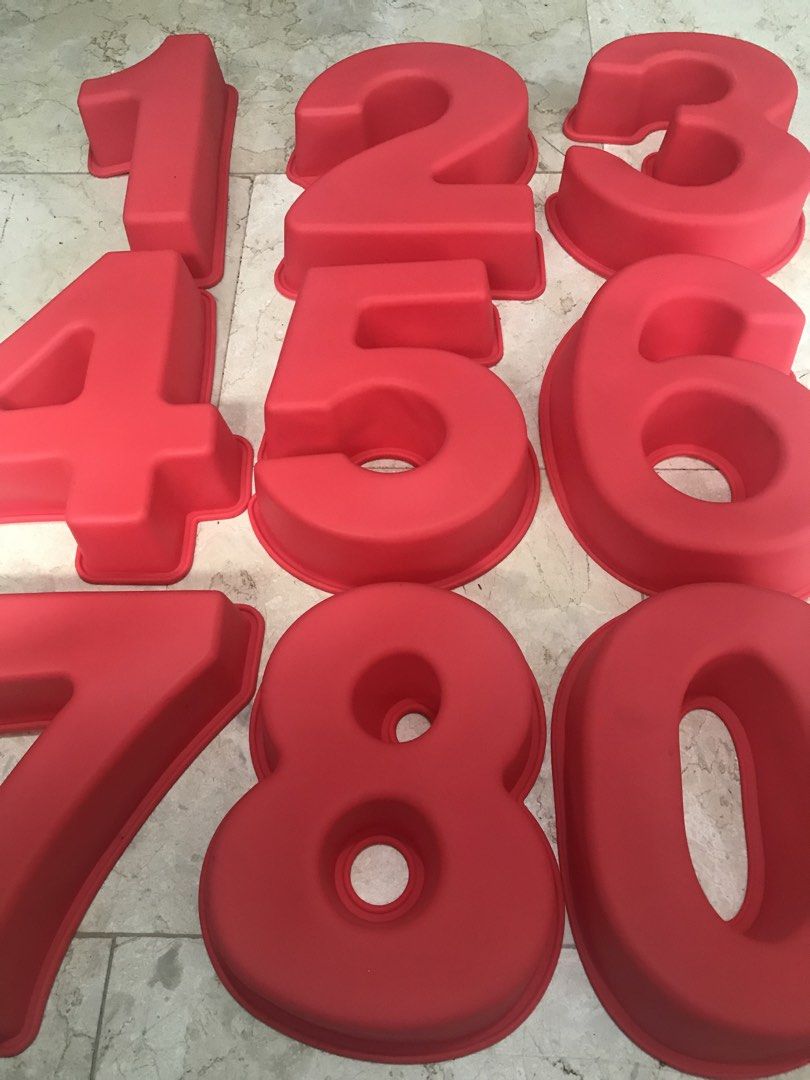 Red Silicone Number Cake Molds Set 0-9 (Category: Bakeware) located in Quezon City. Submitted by allennagisaram4 (Listing ID 1442741997, Image 1). Description: - Set of red silicone number cake molds (0-9) - Ideal for birthday cakes and celebration cakes - Made of flexible, easy-to-use, and easy-to-clean silicone - Suitable for individual or larger cake creations - Unleash your creativity in baking!.