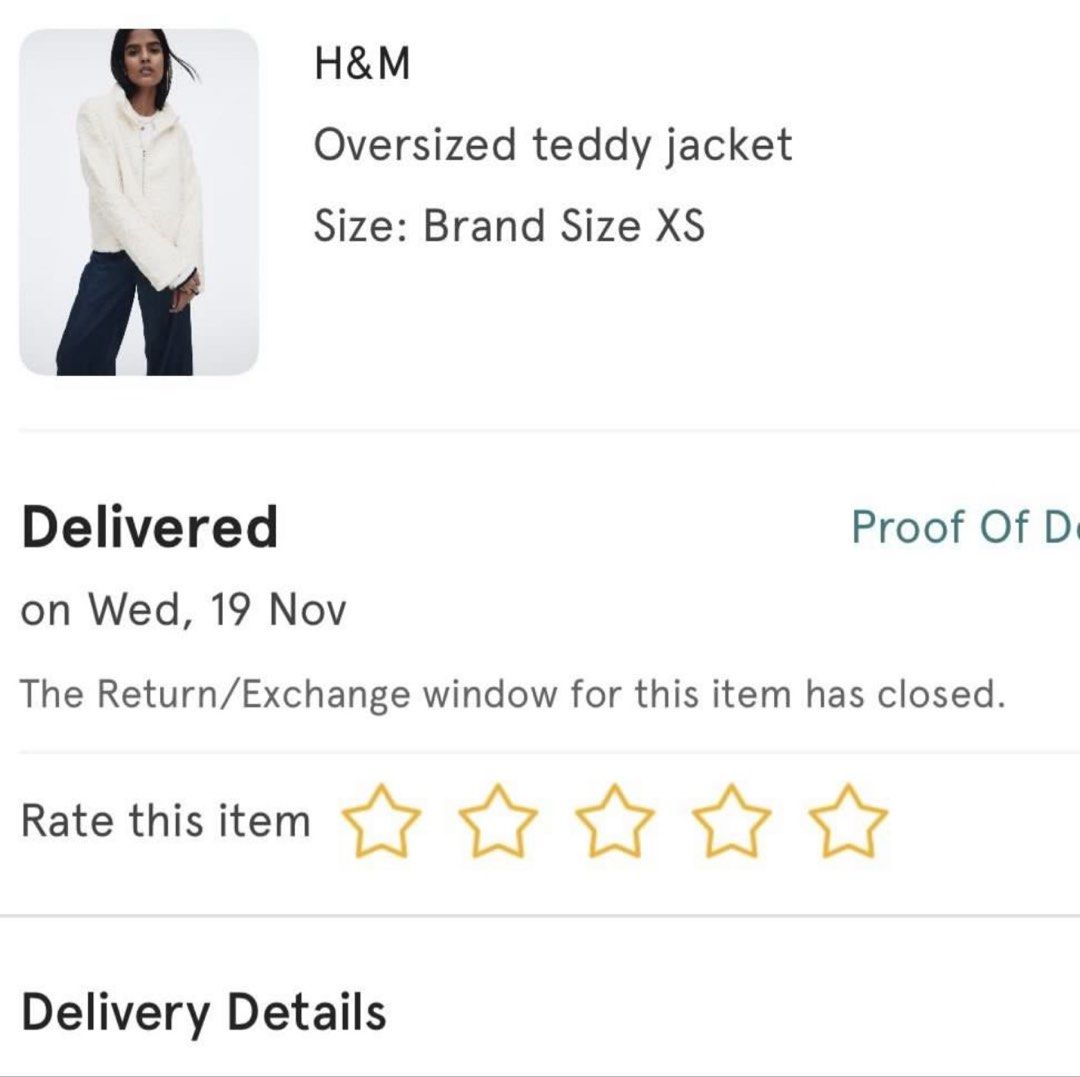 RUSH!! H&M Divided Oversized Teddy Jacket XS Cream (Category: Coats, Jackets and Outerwear) located in Cavite. Submitted by zscknhmiera (Listing ID 1442872345, Image 2). Description: used once only during our hong kong trip bought via zalora app no issues super warm and comfy .