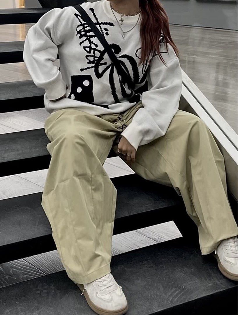 RUSH! STUSSY White Knit Sweater (Category: Coats, Jackets and Outerwear) located in Cavite. Submitted by zscknhmiera (Listing ID 1442733111, Image 3). Description: used once only no issues personal fav hard to let go!! 🥺 orig price is 3,495 (first slide) .