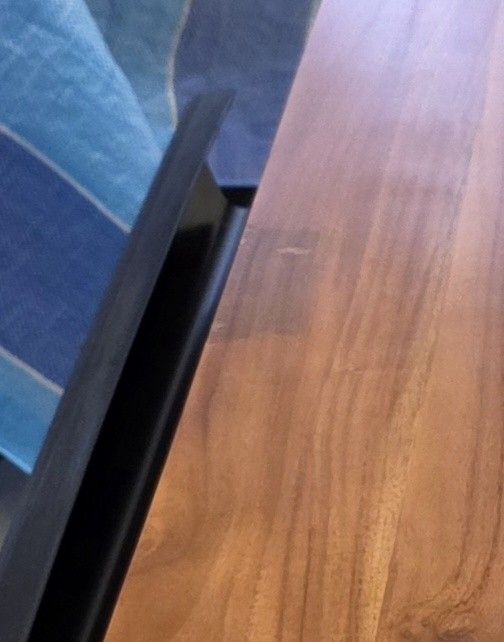 Solid Wood Study/Dinning Table (Category: Tables & Sets) located in Singapore. Submitted by tyk2323 (Listing ID 1442851238, Image 3). Description: Solid wood table with a natural wood grain and simple design. Sturdy construction with 2 drawers. Can be used as a study desk or as a dining table that seats 4 people comfortably. Dimensions are 145cm (Length) x 75cm (Breadth) x 81cm (Height). There is a bit discolouration minor dent. Buyer self- colle