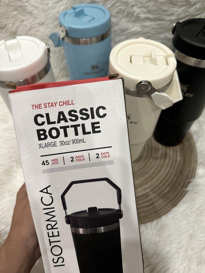 Stanley Classic Bottle XLARGE 30oz 900mL (Category: Water Bottles & Tumblers) located in Roxas City. Submitted by kaisclstrxs_5801 (Listing ID 1442739351, Image 2). Description: - Stanley Classic Bottle - XL Size: 30oz / 900mL - Keeps drinks HOT for 45 hours - Keeps drinks COLD for 2 days - Available Colors: Black, Cream, White, Light Blue - Ideal for everyday adventures and hydration needs.