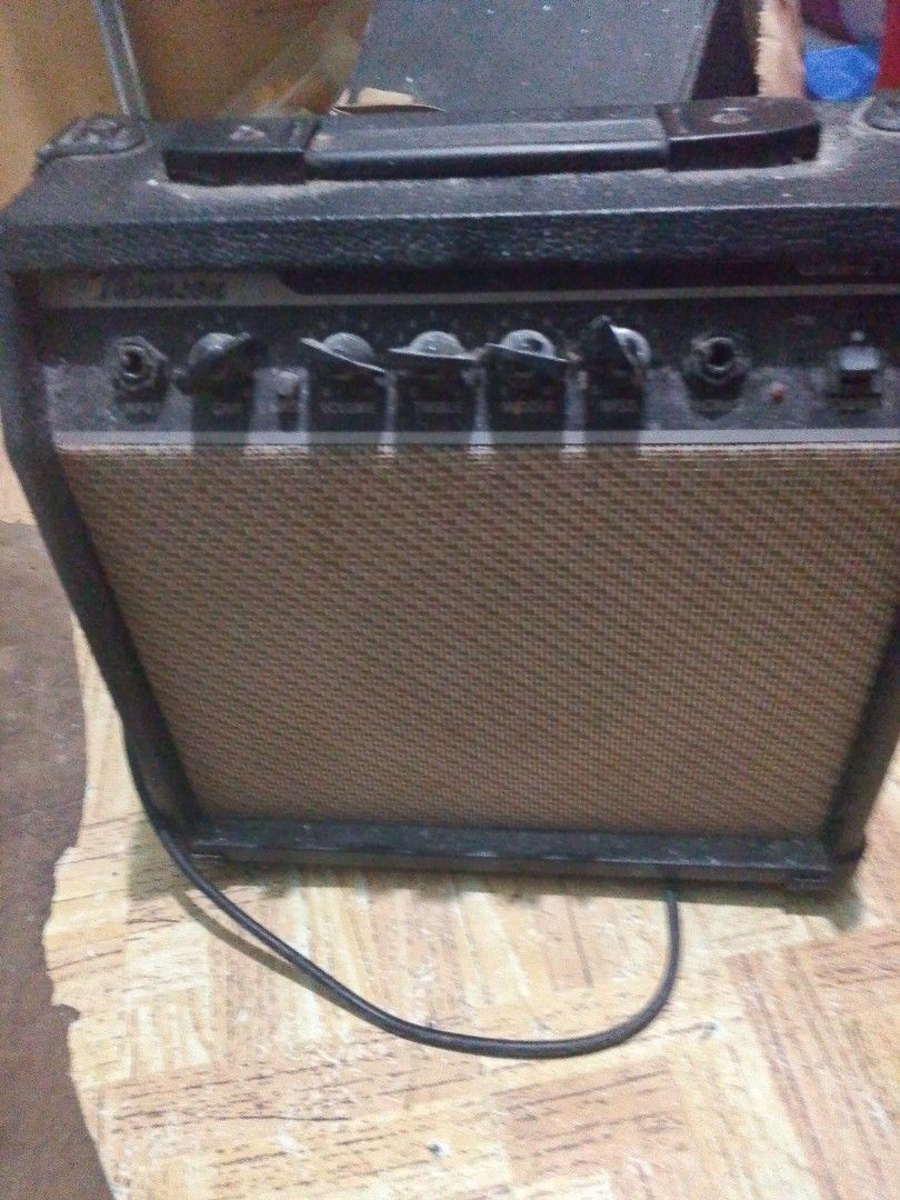 Thomson Guitar Amplifier (Category: Musical Instruments) located in Santa Rosa. Submitted by strangelove10222 (Listing ID 1442754720, Image 1). Description: - Fender Champion 20 Guitar Amp - 20-watt combo amplifier - Features a 12-inch speaker - Ideal for practice sessions and small gigs - All knobs and inputs are present - Fully functional with minor cosmetic wear - Includes original power cable.