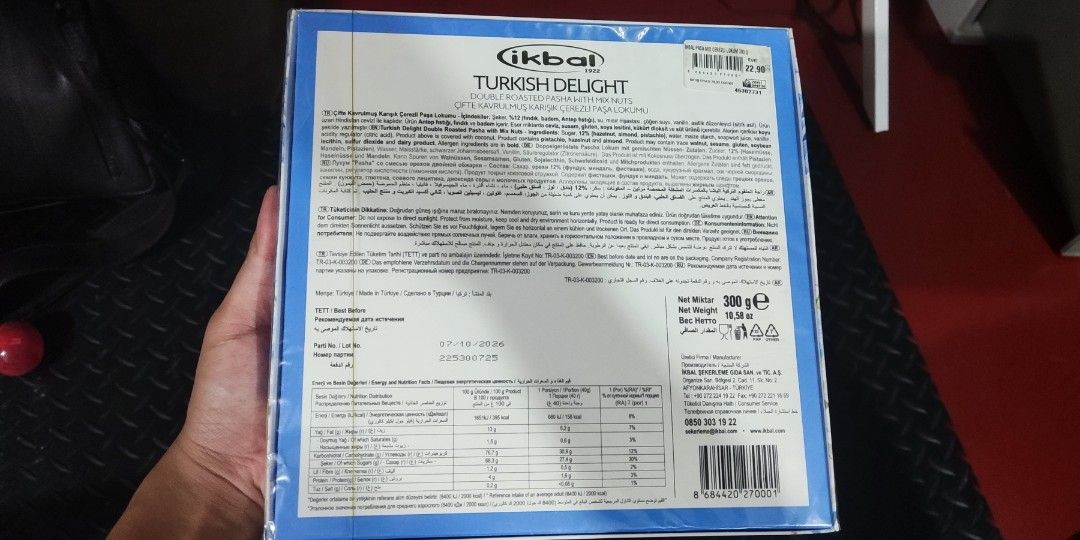 Turkish Delight Double Roasted Pasha (Category: Packaged & Instant Food) located in Manila. Submitted by mitzza (Listing ID 1442762537, Image 2). Description: Feel free to ask for more pictures, Tondo Manila Area, Prefer Lalamove.