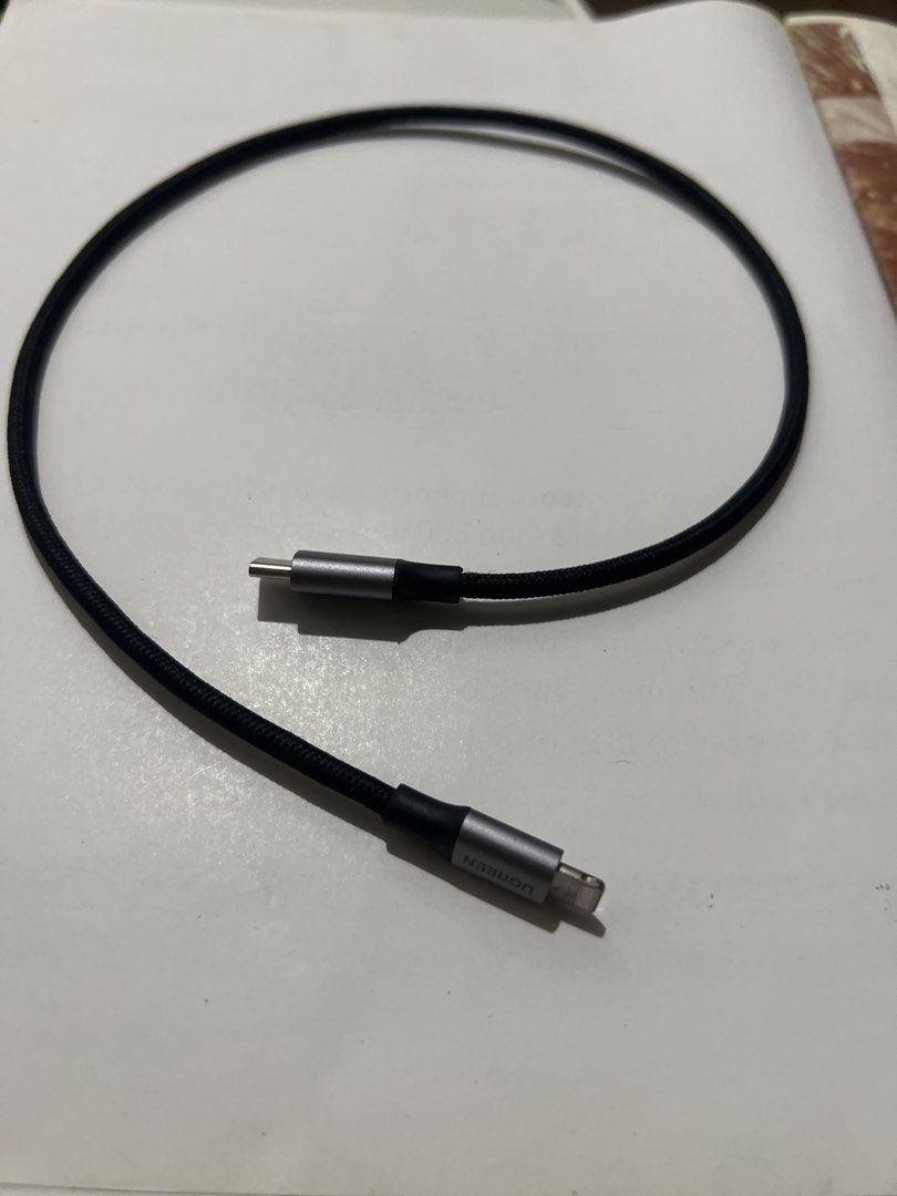 UGREEN Braided Lightning to USB-C Cable (Category: Chargers & Cables) located in Manila. Submitted by dolce__j (Listing ID 1442911164, Image 1). Description: - UGREEN Braided Cable - 0.5 m - Lightning to USB-C - Durable braided material - Ideal for charging and data transfer - Tested and working perfectly - Reason for selling: Upgraded phone.