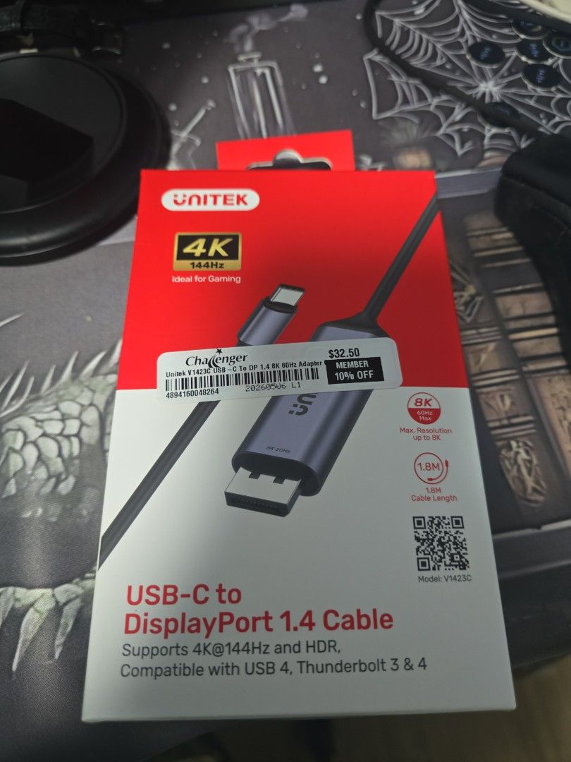 UNITEK USB-C to DisplayPort 1.4 Cable