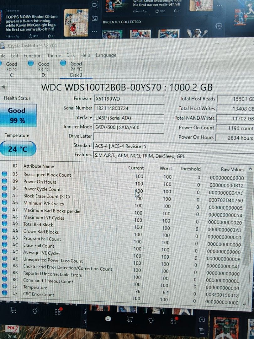 WD Blue 1TB SSD SATA III M.2 2280