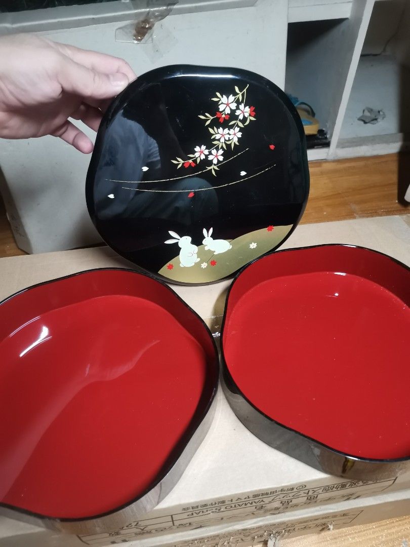 2 tier Japanese Jubako box (Category: Dinnerware & Cutlery) located in Marikina City. Submitted by cheaponsales (Listing ID 1447072013, Image 3). Description: not used but some viaible scratches on closer look from storage... A Jubako (重箱) is a traditional, multi-tiered Japanese box used for storing, transporting, and serving food. Usually featuring two to four stackable layers and a lid, these decorative boxes—often finished with elegant lacquer