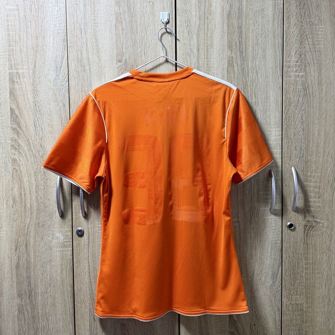 Adidas Climalite Soccer Jersey (Category: Activewear) located in Taguig. Submitted by cee.declutters (Listing ID 1447099695, Image 2). Description: Adidas Climalite Soccer Jersey Orange/ White Preloved S on tag 26”x18” Faded/ peeled off back print Shipping from Pangasinan SF at buyer’s expense .