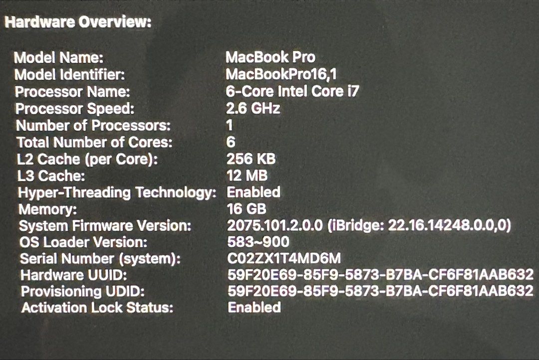 Apple MacBook Pro 16-inch 2019 Intel Core i7497600147961958403