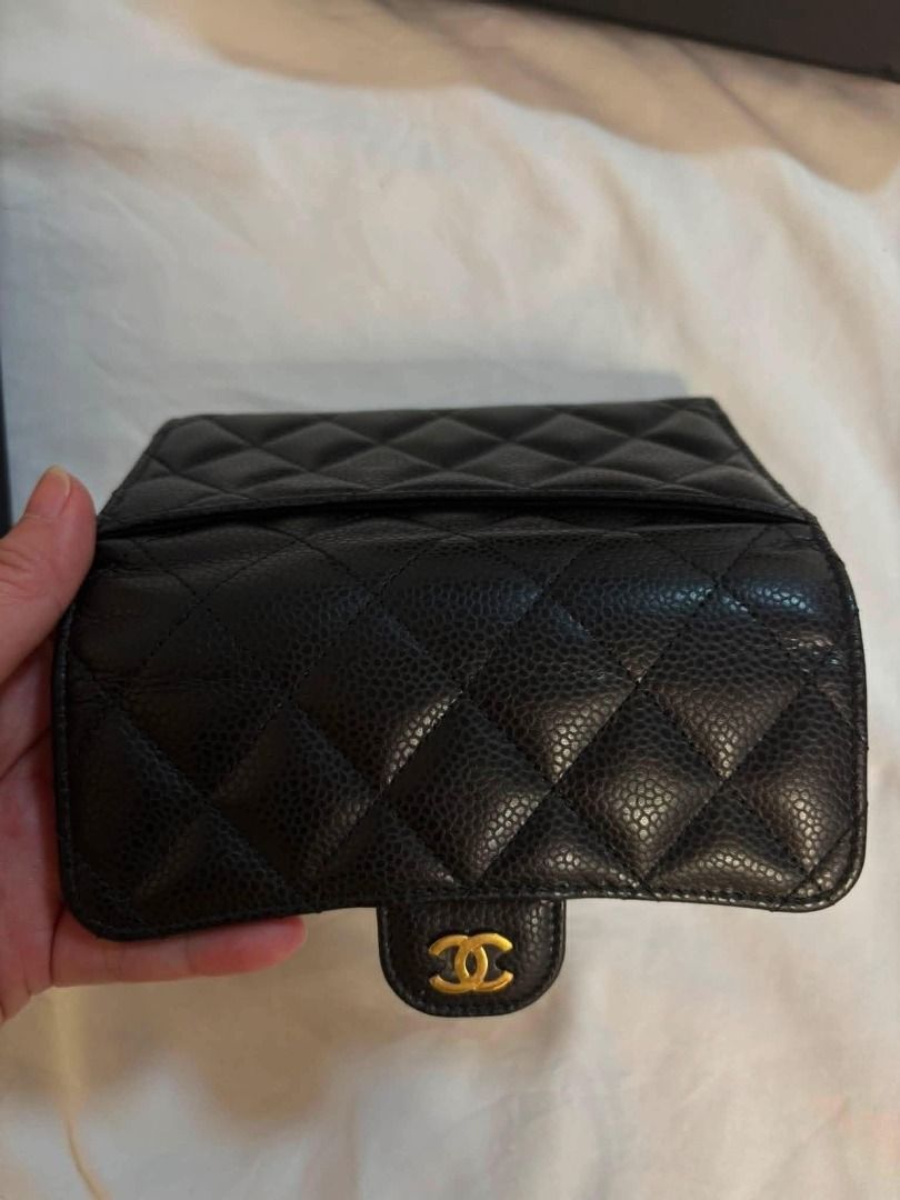 Authentic Chanel Tri-fold Classic Flap wallet (Category: Luxury Bags & Wallets) located in Taguig. Submitted by curatedbyb.ph (Listing ID 1446868029, Image 3). Description: Authentic Chanel Tri-fold Classic Flap wallet Unused condition- medium size series 31 Inclusions: cards, box, dustbag.