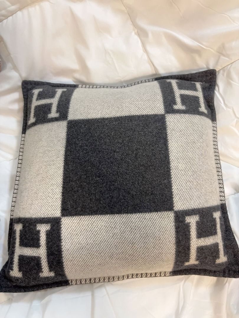 Authentic Hermes Avalon Pillow (Category: Luxury Accessories) located in Taguig. Submitted by curatedbyb.ph (Listing ID 1447039590, Image 1). Description: Authentic Hermes Avalon Pillow Unused condition (gold,dark grey,blue printed ) Php 25,000 (each) Inclusions: dustbag and paperbag.