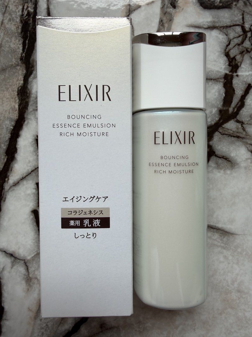Bouncing Essence Emulsion Rich Moisture (Category: Face Care) located in Kuala Lumpur. Submitted by bee.shop.here (Listing ID 1446974530, Image 2). Description: •New Collagen Science restores the balance of Collagen Production within the skin for younger, firmer looking skin. ● Exclusive M-Bouncer Complex activates Collagen metabolism to boost the natural generation of Collagen and restore the cycle of Collagen production for younger-looking skin