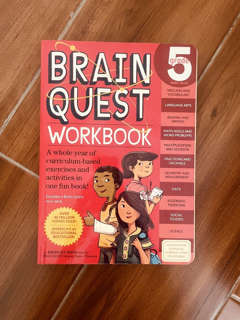 Brain Quest Workbook Grade 5 Ages 10-11 (Category: Children's Books) located in Los Banos. Submitted by yisleux (Listing ID 1447066264, Image 1). Description: - There are a few pages with writing so the price is low - Perfect for ages 10-11 - Subjects include: Spelling, Vocabulary, Language Arts, Reading, Writing, Math, Geometry, Data, Social Studies, and Science Loc: Laguna MOP: GCash/BPI/Maya.