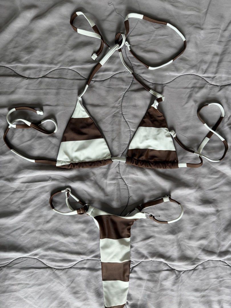 Brown print bikini (Category: Bikinis & Swimsuits) located in Cebu City. Submitted by itemsbysarah (Listing ID 1446964799, Image 1). Description: Brown print bikini Brand new Size XS Very cheeky - thong style RFS: decluttering ❕Low ballers will not be entertained ❕.