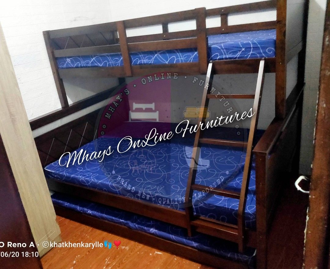 Bunk Bed DoubLe Deck Bed Frame with SingLe Size PuLL Out with or without Mattress (Category: Bed Frames & Mattresses) located in Manila. Submitted by mylene31 (Listing ID 1446914399, Image 2). Description: Brand New Good Quality Free Delivery and Assemble within Manila Area COD / GCash Transfer On Hand Ready To Deliver 09465675191.