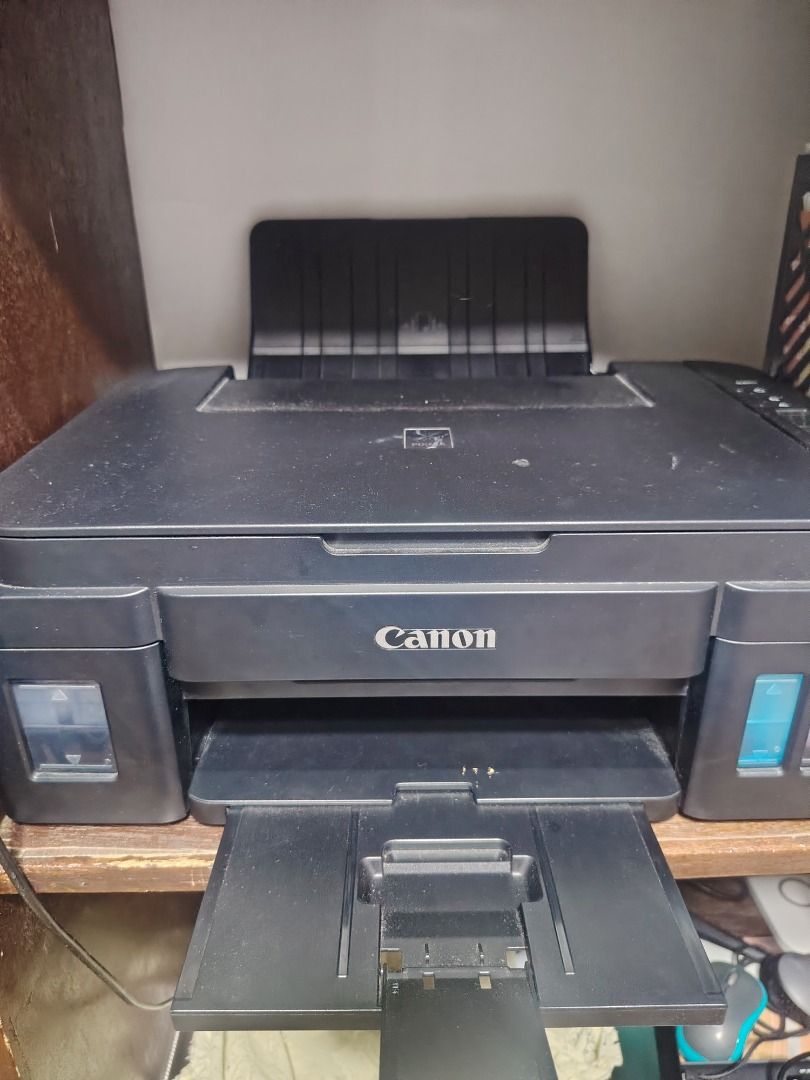 Canon Pixma G2010 All-in-one Tank Printer (Category: Printers, Scanners & Copiers) located in Makati City. Submitted by hmagun47352 (Listing ID 1447071413, Image 1). Description: Canon PIXMA G2010 All-in-One Ink Tank Printer 💰 Price: ₱4,000 (Negotiable, could go lower!) 🖨️ Original Price: ₱8,700 Condition: Used for 3 years Print, Scan, and Copy Well-maintained Ink tanks still have remaining ink Includes power cord Issue: Needs print head/cartri