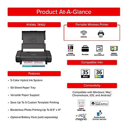 Canon PIXMA TR160 Portable Wireless Printer497448281703731201