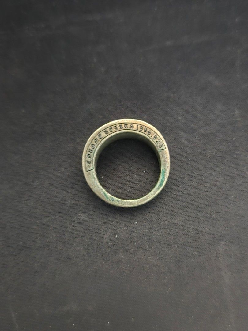 Chrome Hearts Sterling Silver Ring (Category: Rings) located in Manila. Submitted by dsb1705 (Listing ID 1446975843, Image 3). Description: Chrome Hearts Sterling Silver Ring (authenticity unsure) Size: 9 Price: 15000 PHP (highly nego) + sf Bought for 2.5k. Some tarnishing but nothing that can't be cleaned up. RFS: Too big.