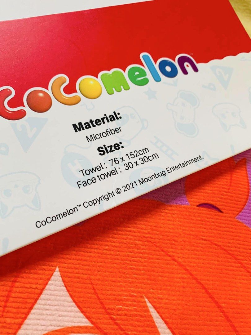 Coco melon body & face towel (Category: Other Baby Bathing & Changing Needs) located in Mandaluyong City. Submitted by BeautyObsession_OnlinePH (Listing ID 1446956789, Image 2). Description: Coco melon face & body towels.
