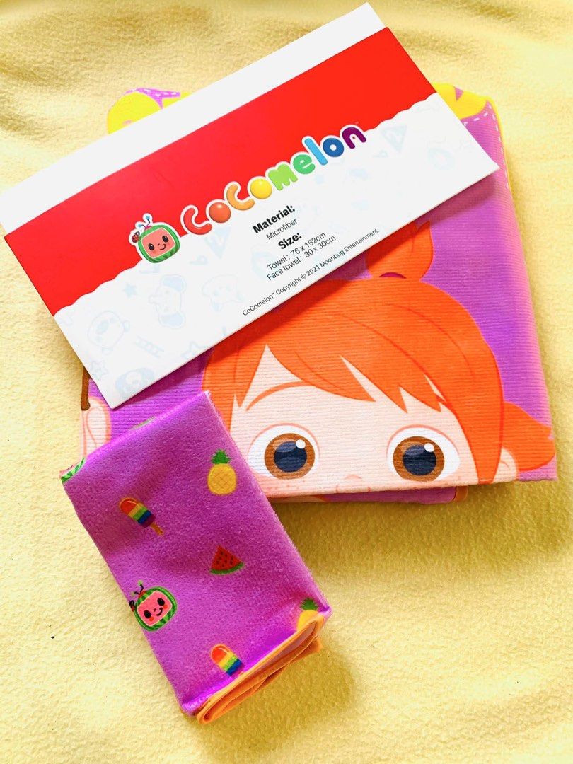 Coco melon body & face towel (Category: Other Baby Bathing & Changing Needs) located in Mandaluyong City. Submitted by BeautyObsession_OnlinePH (Listing ID 1446956789, Image 3). Description: Coco melon face & body towels.