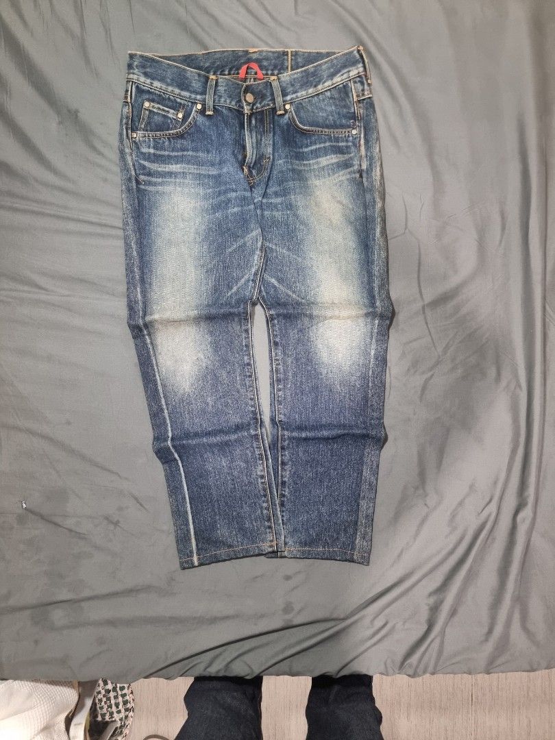 Edwin 503 Japanese Heritage Jeans (Category: Jeans) located in Manila. Submitted by cdoggg (Listing ID 1447056298, Image 1). Description: Edwin 503 Premium Line (Made in Japan) -Style: Authentic Japanese heritage workwear with beautiful vertical slub texture and factory-finished whiskering. -Specs: Heavy-duty 75% Cotton/25% Poly blend for lasting shape. -Condition: Excellent. Measurements: Waist 16.5" | Outseam 38" | Leg Opening 7.3"..
