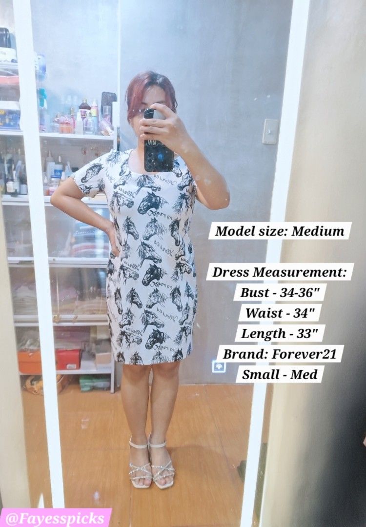 F21 Printed Midi Dress (Category: Dresses) located in Valenzuela. Submitted by fayespicks (Listing ID 1447100706, Image 1). Description: 𝘿𝙚𝙩𝙖𝙞𝙡𝙨: ♡ S𝒊𝒛𝒆: SMALL - MEDIUM ♡ 𝑪𝒐𝒏𝒅𝒊𝒕𝒊𝒐𝒏: 9/10 ♡ Bust: 34-36" ♡ Waist: 34" ♡ Length: 33" ◇ Location: Valenzuela City ◇ Courier: Gogo express (no cod/cop) ◇ Mop: Gcash/bank transfer online ◇ you may also request for grab/lalamove within Metro Manila. .
